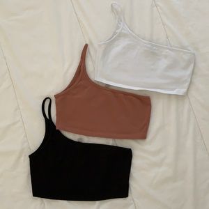 ASOS One Shoulder Crop Tops 3 Pack